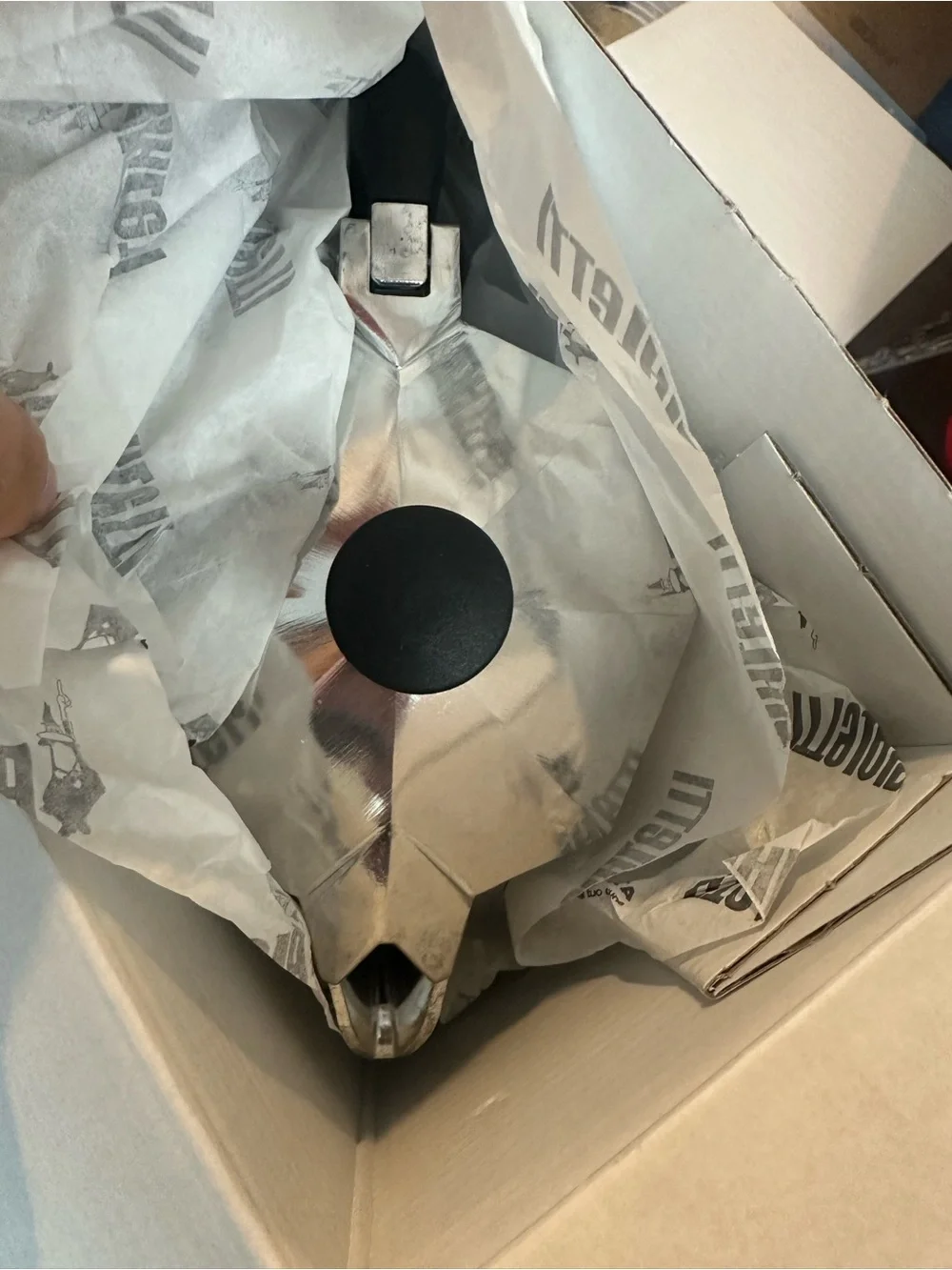 Bialetti Moka Express Stovetop Espresso Maker - Silver with Black Handle